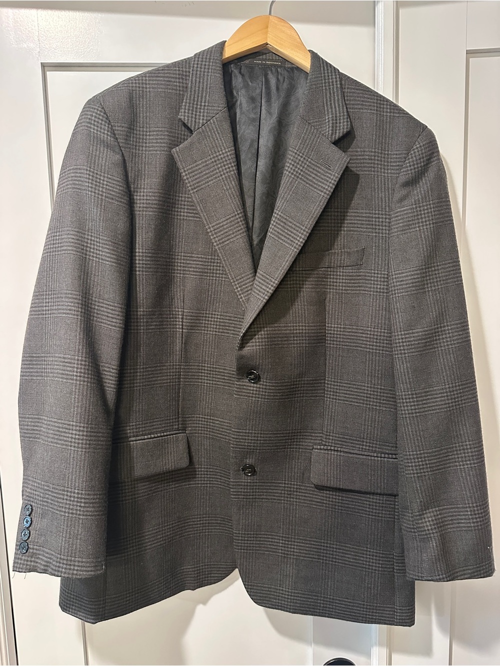 Tasso Elba Gray Glen Plaid Sport Coat size large